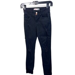 ANKLE Denim Divas Girls Black Distressed‎ Skinny Jeans Size 10